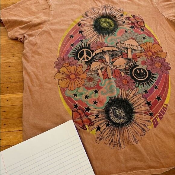 O’Neill tan mushroom short sleeve graphic tee shirt - Picture 2 of 3